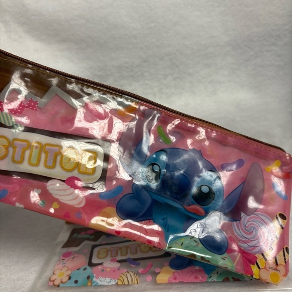STITCH 4 RULER SET with 2 Plastic Pouches Dessert Print Disney Japan - Picture 5 of 12